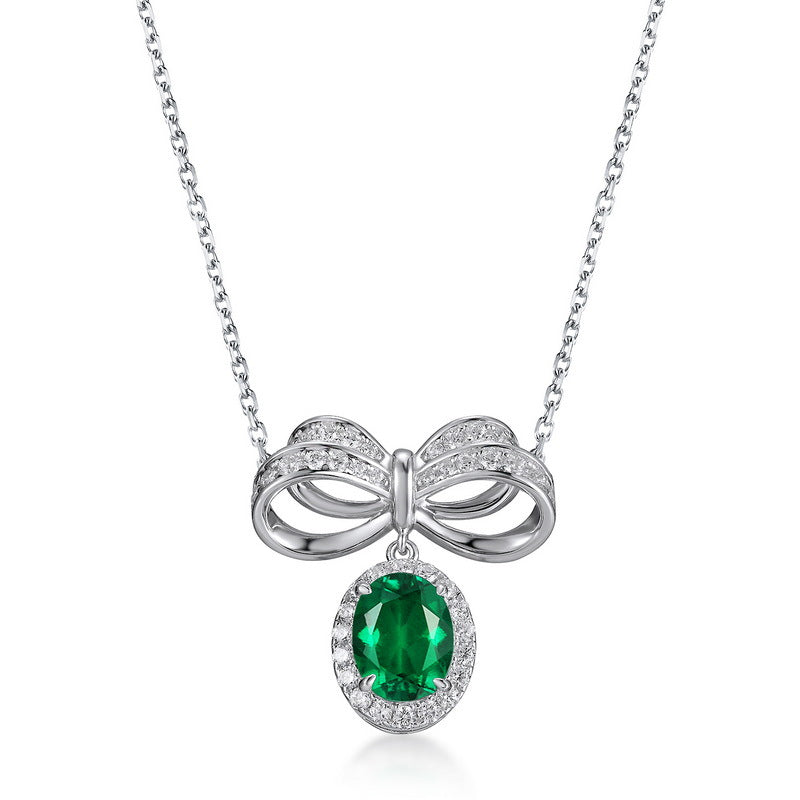 Antiques Exquisite Best Oval Cut Emerald Necklaces Silver for Women for Brides