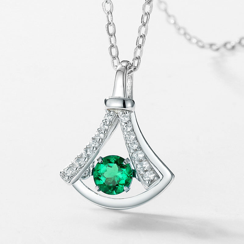 Art Deco Exquisite Best Pear Cut Emerald Necklaces Silver for Brides Wedding Ring Sets