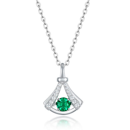 Art Deco Exquisite Best Pear Cut Emerald Necklaces Silver for Brides Wedding Ring Sets